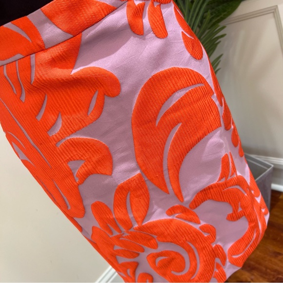 Ann Taylor Curvy Fan Leaf Orange Mauve Skirt 0P - Picture 3 of 10